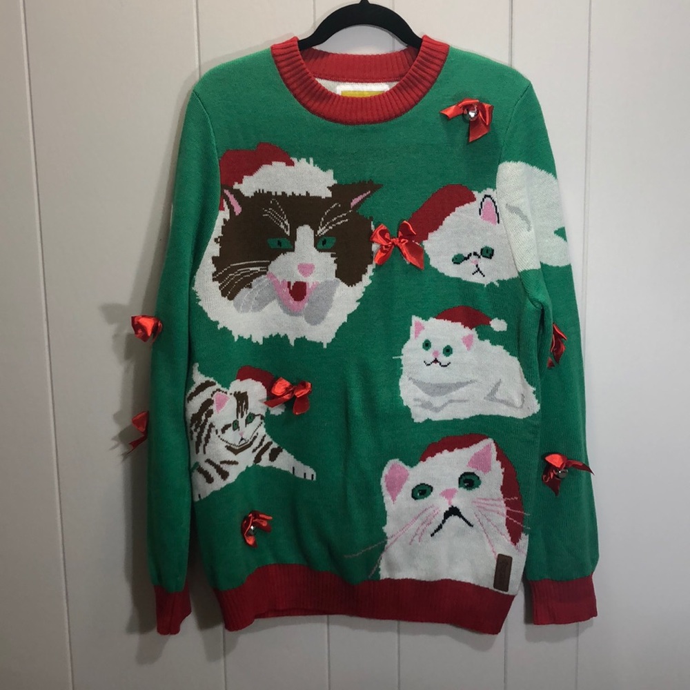 Tipsy Elves Ugly Christmas Cat Sweater